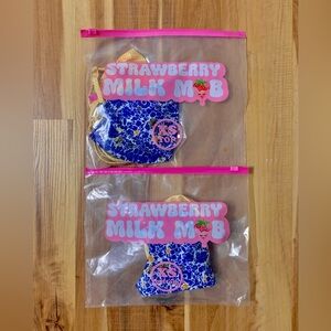 NEW STRAWBERRY MILK MOB WOMEN'S CORA TOP AND BOTTOMS - SIZE EXTRA SMALL BIKINI